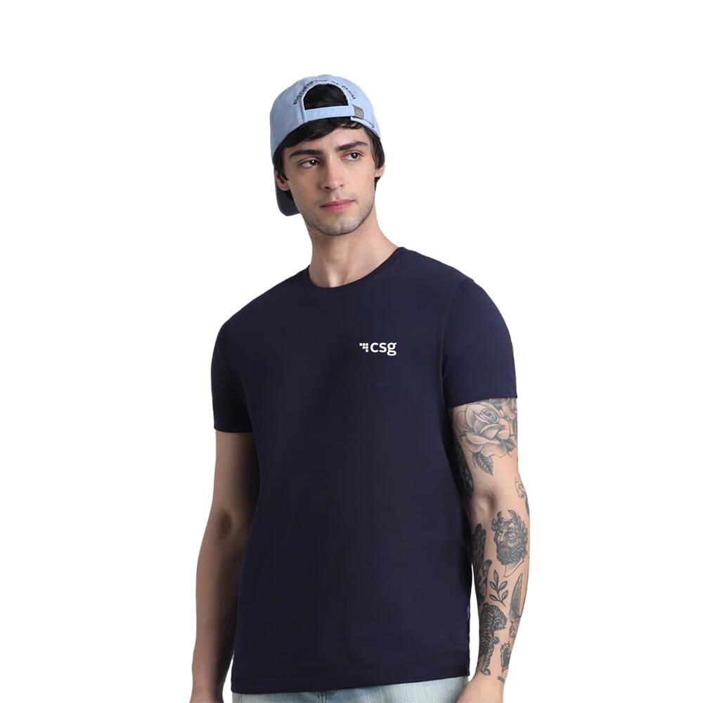 Jack & Jones Joren Unisex Round Neck T-shirt-Navy Blue